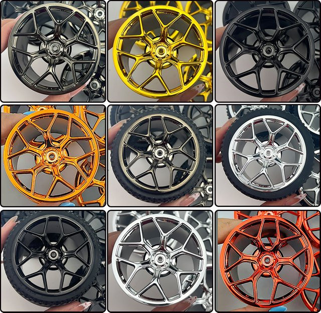 CADA Nabenreifen Set im Maßstab 1:8 für Fahrzeug-Modellbau, kompatibel mit 42083, 42056, 42115 und 42143 - Bild 1