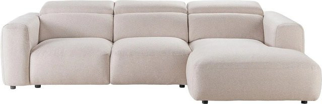 Nelorim Ecksofa in Beige mit Melierstoff und Polyurethanschaum, Breite: 279 cm - Bild 1