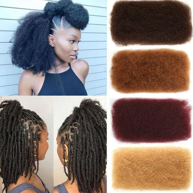 Htonicca Echthaar Afro Kinky Curly Bulk, 30 g, brasilianisches Remy Haar - Bild 1