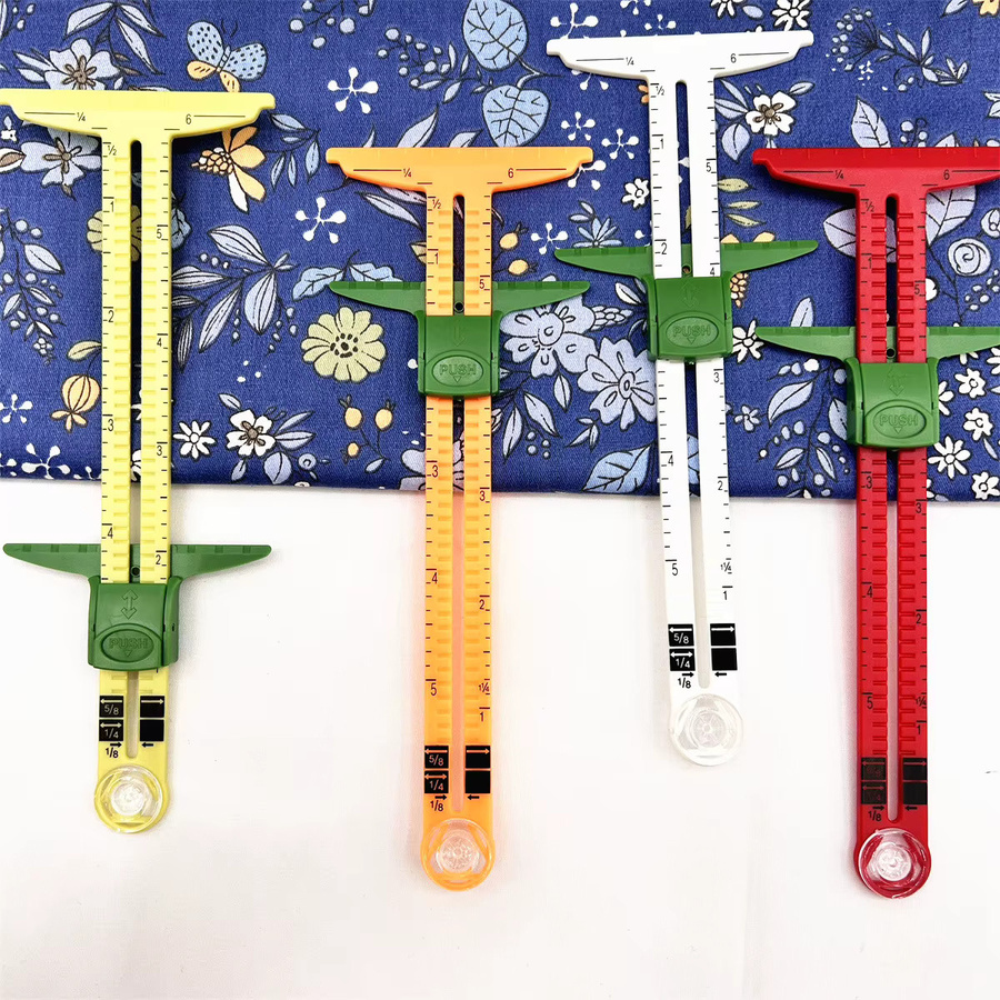 5-in-1 Nähen Naht Lineal Mess Gauge aus Aluminium und Kunststoff in Schwarz - Bild 2