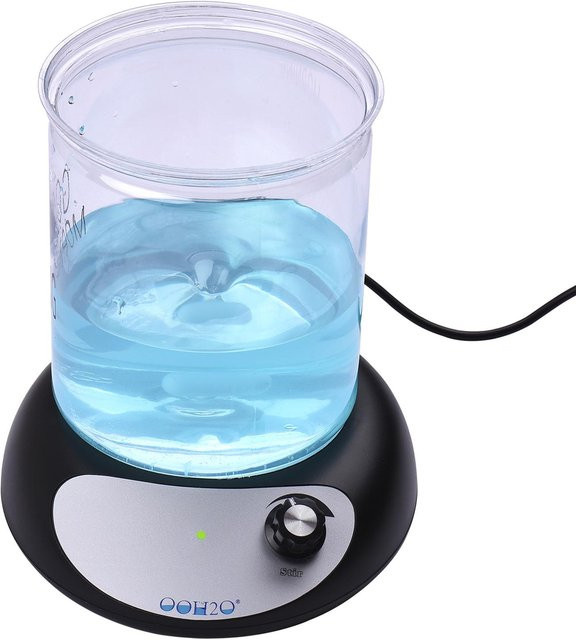 TOMTOP JMS Mini-Magnetrührer mit Rührstab und Geschwindigkeitsanpassung, Silber/Schwarz, ohne Heizung, bis 2000 ml - Bild 1