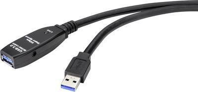 Renkforce USB 3.2 Gen 1 Kabel USB A auf USB A Schwarz 5 m - Bild 1