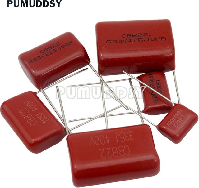 10 Stück PUMUDDSY CBB Kondensator Set in Rot, verschiedene Typen und Kapazitäten von 10nF bis 1µF - Bild 1