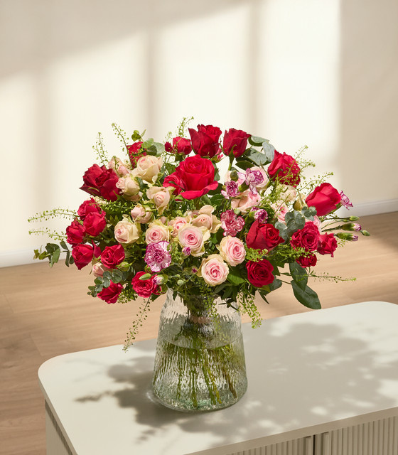 Blume2000 Bouquet Rose Eucalyptus Mixed Multicolor - Bild 1