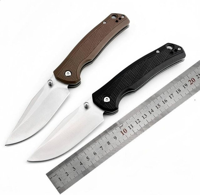 Beiges Hochhärte Klappmesser mit 8Cr13Mov Edelstahlklinge für Outdoor, Camping und EDC - Bild 1