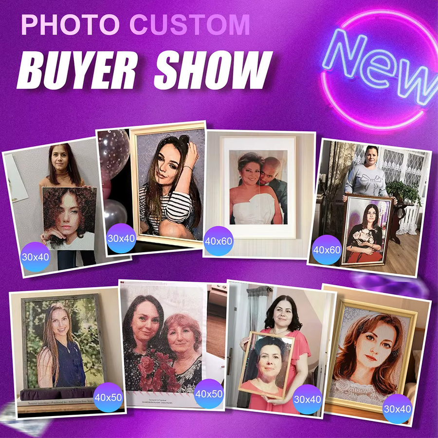 MomoArt DIY AB Diamantmalerei als personalisiertes Foto-Mosaik in Multicolor, quadratisch, B/H: 20 x 20 cm - Bild 2