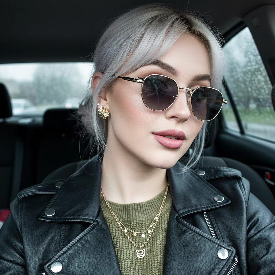 TWOOO Sonnenbrille Hexagonal, Unisex, Vollrand, Metall - Bild 2