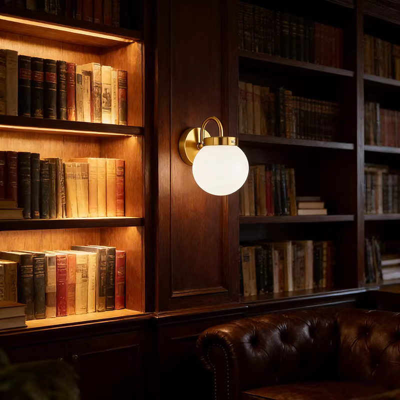 Homocean Retro Wandleuchte in Gold mit transparentem Glaslampenschirm, E27 LED-Nachttischlampe für Flur und Schlafzimmer - Bild 3