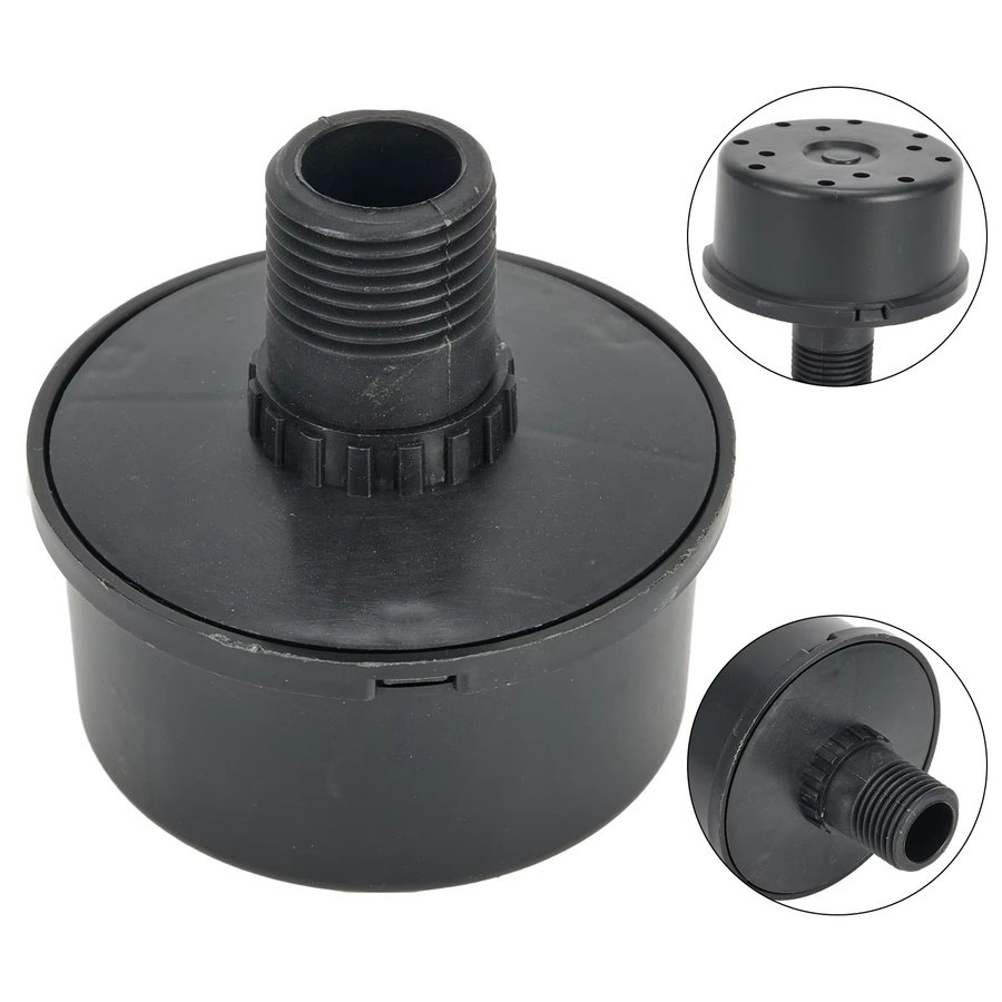 DAZZLEEX Luftkompressor-Schalldämpfer mit 20 mm Außengewinde und Einlassfilter in Schwarz für Kolben-Luftkompressoren, Luftpumpen und pneumatische Werkzeuge - Bild 2