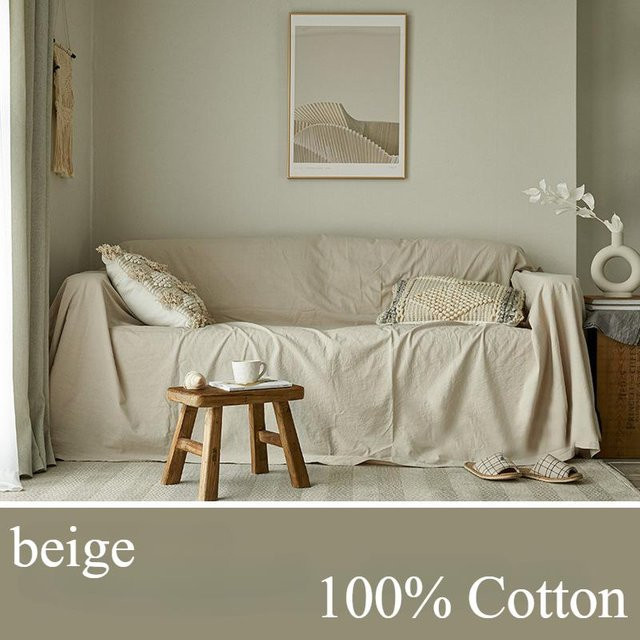 Sofa Überwurf aus 100% Baumwolle von Your Warm Home in Beige, B/B: 180 x 300 cm - Bild 1