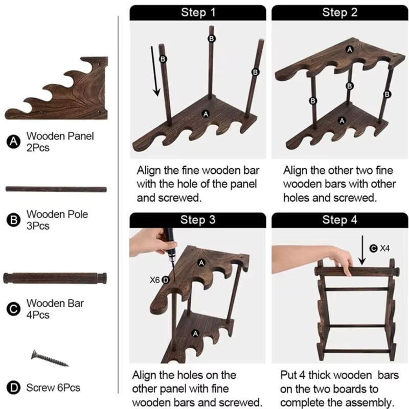 JAVRICK Schmuck Display Stand aus Holz mit 4 Ebenen für Armbänder und Uhren - Bild 5