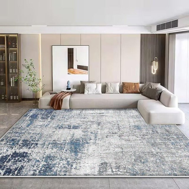 Karpetti Moderner Teppich mit Streifenmuster in Blau, Waschbar und Rutschfest, B x T: 160 x 200 cm - Bild 1