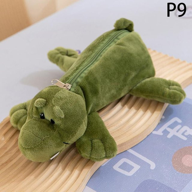 Yiran toy Plüsch Federmäppchen mit Elefant und Löwe in Grün für Kinder - Bild 1