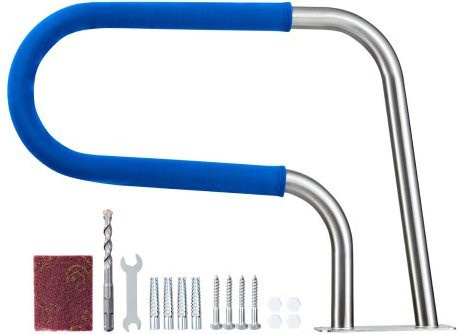 VEVOR Pool Handlauf aus Edelstahl 304, B/H: 78,8 x 55,8 cm, belastbar bis 100 kg, mit rutschfesten Manschetten für Pools, Wasserparks und Spa-Zentren - Bild 1
