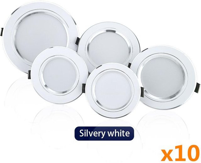 10er Set Cosy Homes LED Einbaustrahler Rund in Weiß mit Kaltweiß für Wohnzimmer, Küche, Badezimmer und Home Office - Bild 1