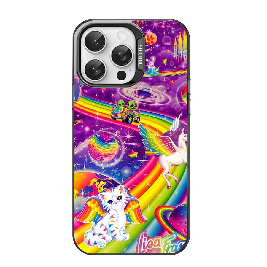 L-Lisa Frank Handyhülle für iPhone 11 bis iPhone 17 Air Pro Max, bunt, rutschfest und Anti-Fingerabdruck-Schutz - Bild 4