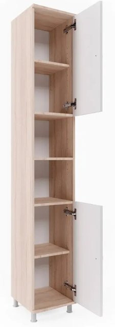 Vicco Badschrank FYNN Hochschrank für das Badezimmer in Eiche Sonoma und Weiß, B/T/H: 30 x 30 x 190 cm - Bild 2