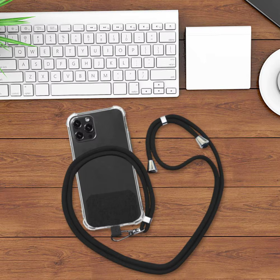 Universal einstellbares Telefon Lanyard in Schwarz als Anti-Verlust Handy-Hängeseil mit Clip-Halterung - Bild 2