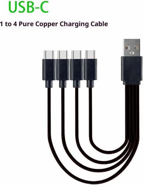 4-in-1 Multi USB-C Splitter Ladekabel für Huawei Tablet, Laptop und PC, schnelles Datenkabel in Schwarz - Bild 1