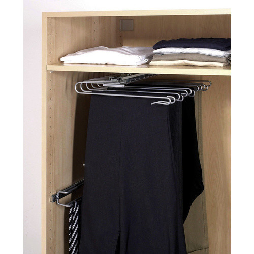 WENKO Schrankauszug Hosenbügel für 12 Hosen aus Metall in Silber, B/H/T: 33 x 10 x 47 cm - Bild 2