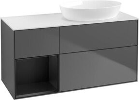 V&B Waschtischunterschrank Finion mit Wandbeleuchtung, Blau und Anthrazit, Breite: 120 cm - Bild 1