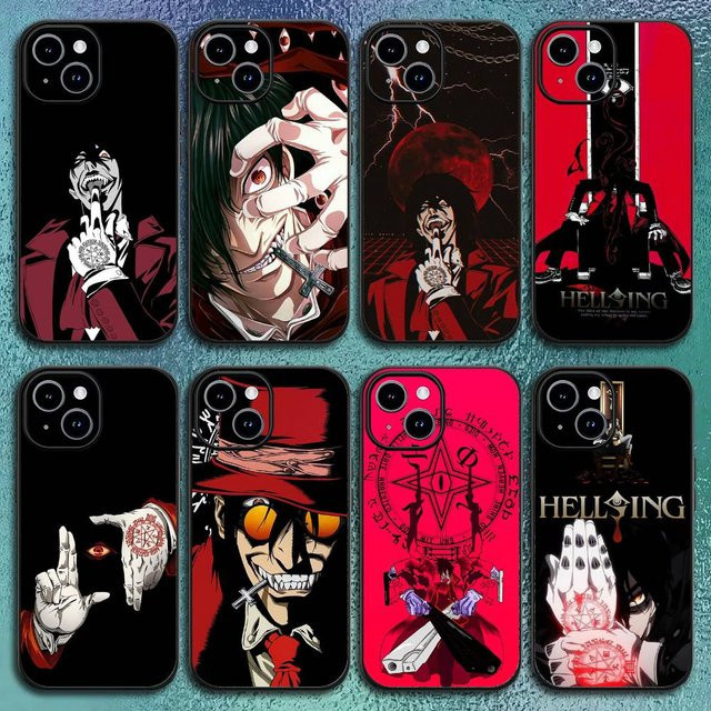 H-Hellsing Anime Handyhülle Classic Black Soft Shell für iPhone 12 bis iPhone 17 Pro Max Plus - Bild 1