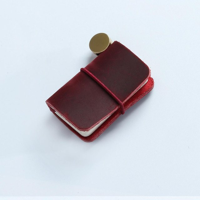 NATAWA Mini-Notizbuch aus handgemachtem Vintage-Leder in Rot als Reiseplaner und wöchentlicher Organizer - Bild 1