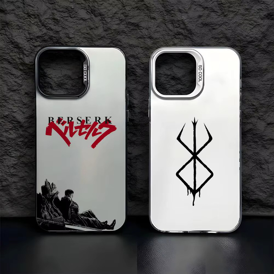 B-Berserk Designer Handyhülle für iPhone 11 bis 17 Pro Max mit Matt Laser Aurora Effekt in Weiß - Bild 3