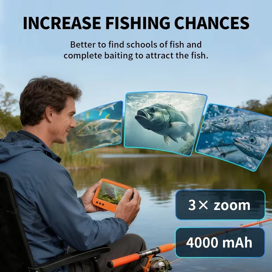 Erchang Unterwasserkamera mit Infrarotlicht für das Winterangeln, wasserdichte Anglerkamera und Fischfinder - Bild 3