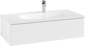 V&B Waschtischunterschrank Antao mit Auszugsbeleuchtung in Weiß, B/T/H: 98,8 x 25,6 x 49,3 cm - Bild 1