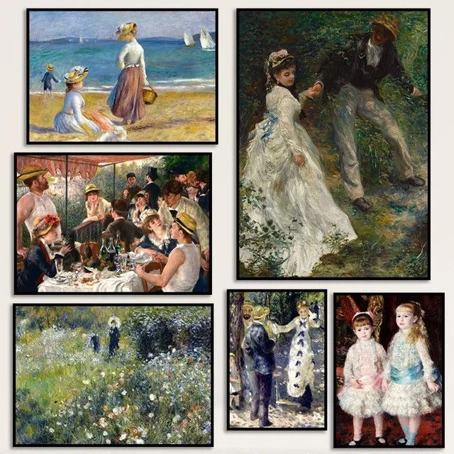 Vintage Leinwand Wandbild Pierre Auguste Renoir Mittagessen der Bootsparty - Bild 1