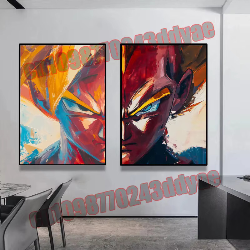 Dragon Ball Wandbild Bandai Leinwand Poster mit Goku und Vegeta in Mehrfarbig - Bild 2