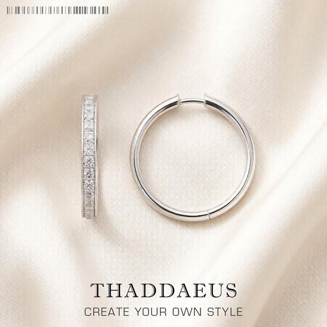 Thaddaeus Creolen, 925 Sterlingsilber, Damen - Bild 1