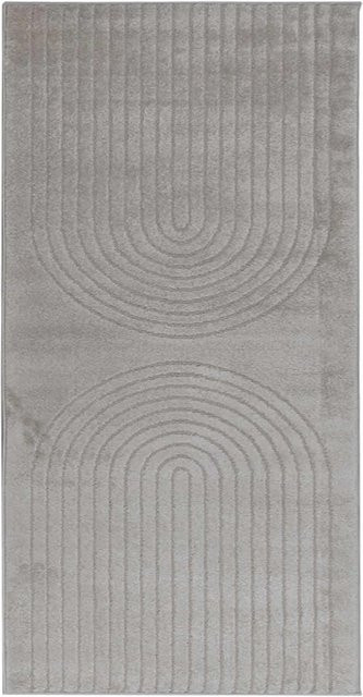 vidaXL Bereichsteppich GALATI Rechteckig Grau aus Polyester B/T: 150 x 80 cm - Bild 1