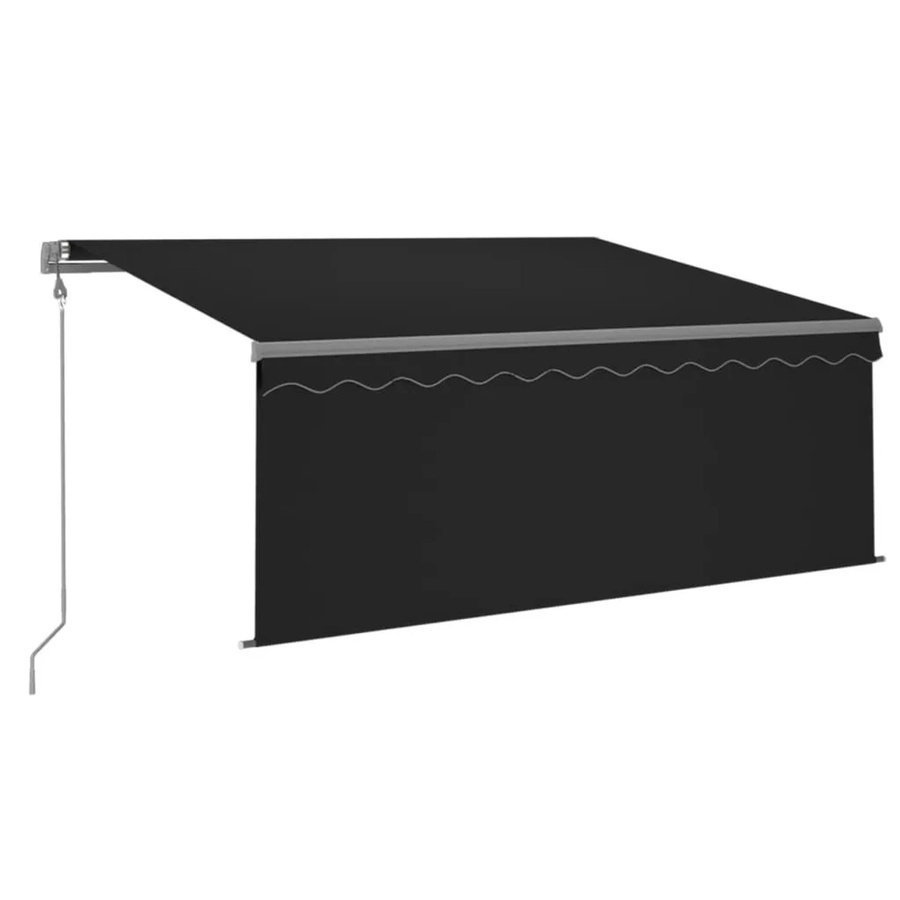 vidaXL Automatische Markise mit LED, Rollo und Windsensor in Anthrazit, B: 350 cm, H: 250 cm - Bild 2