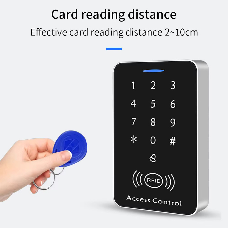 Asia-Teco Intelligenter RFID-Anti-Duplikationskartenleser 125 kHz ID-Zugangskontrolltastatur in Schwarz mit Schnittstelle für 1000 Benutzer - Bild 4