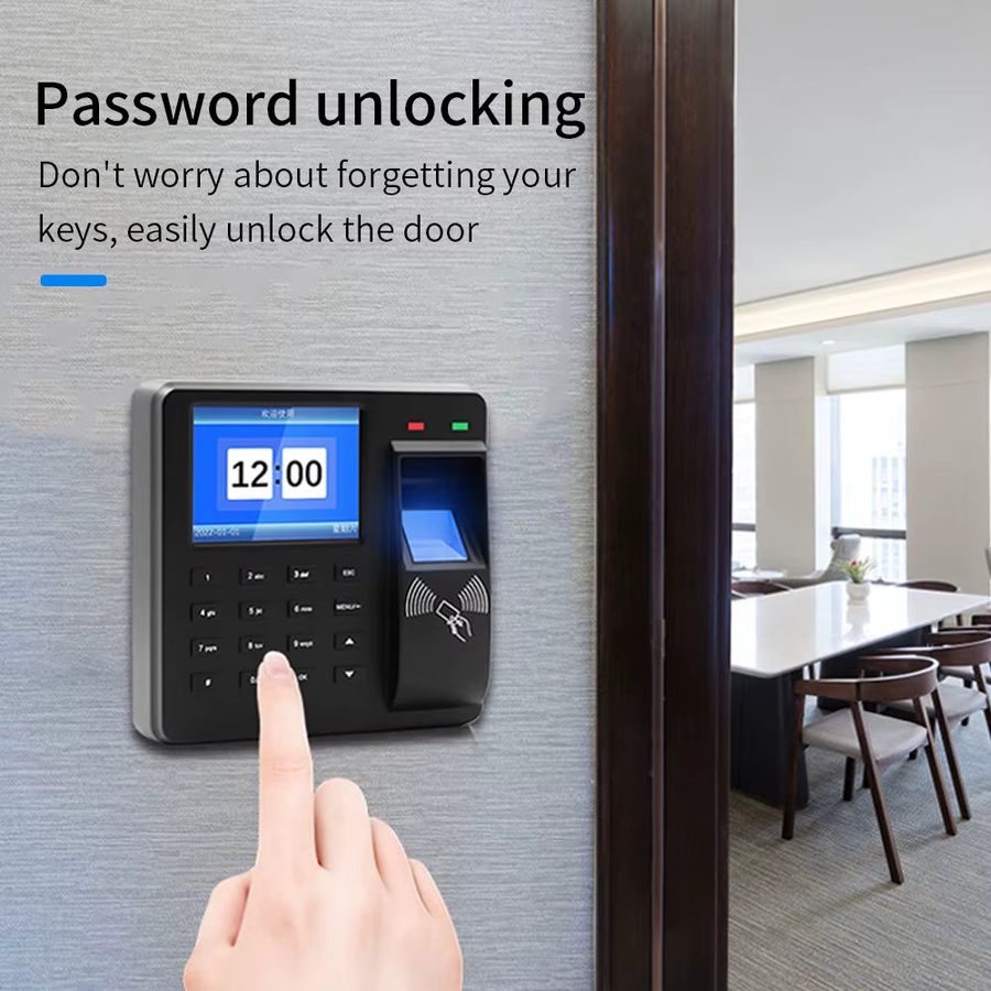 LUCKING DOOR Biometrische Fingerabdruck-Zutrittskontrolle mit Video-Gegensprechanlage und RFID-Codesystem in Schwarz - Bild 5