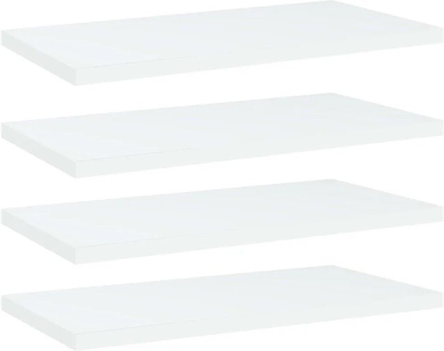 vidaXL Bücherregal-Bretter aus Holzwerkstoff, 4 Stück, Weiß, B/T/H: 40 x 20 x 1,5 cm - Bild 1