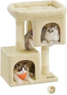Feandrea Kratzbaum für Katzen in Beige mit Höhle und Sisal-Elementen, Höhe: 74 cm - Bild 1