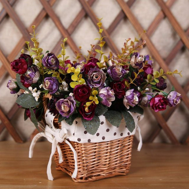 TTCY Seidenrose als künstlicher Blumenstrauß in Mehrfarbig für Hochzeiten, Valentinstag und die Tischdekoration - Bild 1