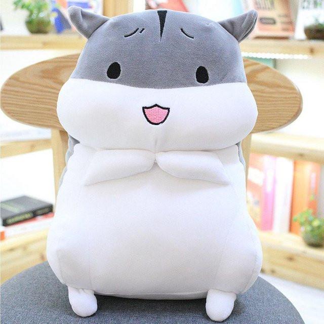 Yiran Health & Beauty Hamster Stofftier, Plüschtier, Grau, 50cm - Bild 1