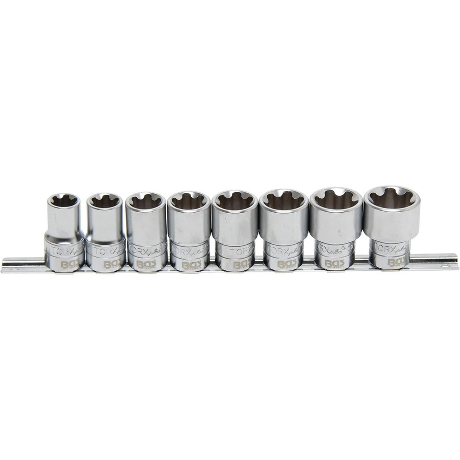 BGS Steckschlüssel-Einsatz-Satz T-Profil Plus für Torx Plus, 8-teilig, Antrieb Innenvierkant 12,5 mm (1/2 Zoll), SW 18EP - 32EP, silber - Bild 2