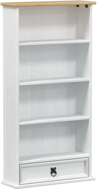 vidaXL CD-Regal aus massivem Kiefernholz in Weiß, B/T/H: 52 x 17,5 x 103 cm - Bild 1