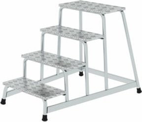 MUNK Aluminium-Arbeitspodest starr 4 Stufen, Silber, Trittfläche Breite: 55 cm, Tiefe: 30 cm - Bild 1
