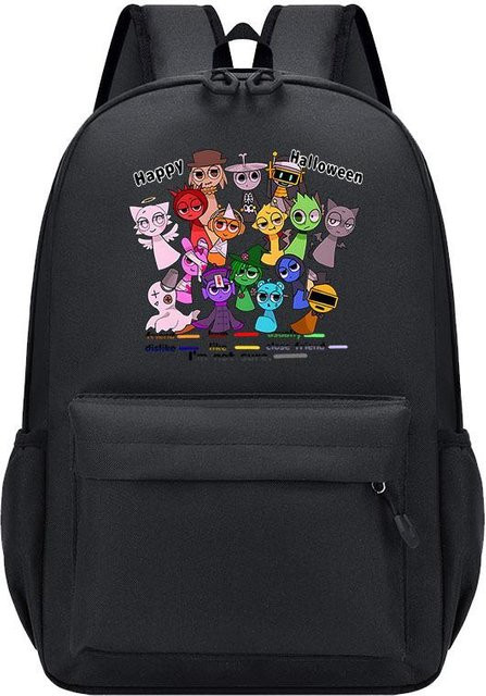 3-teiliges Schulrucksack-Set in Schwarz aus Oxford-Stoff mit Schultasche und Federmäppchen, B/T/H: 42 x 28 x 11 cm - Bild 1