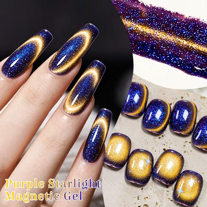 MEET ACROSS Lila Starlight Magnetischer Gel-Nagellack, Metallic, 7 ml - Bild 3