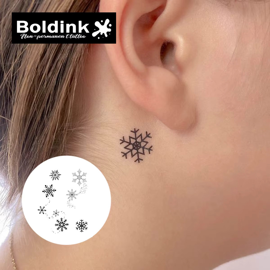 Boldink Temporäres Schneeflocken-Tattoo, wasserfest, semi-permanent - Bild 2