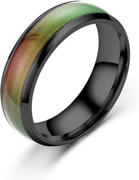 YULIN Stimmung Ring, Edelstahl, Schwarz, Unisex - Bild 1