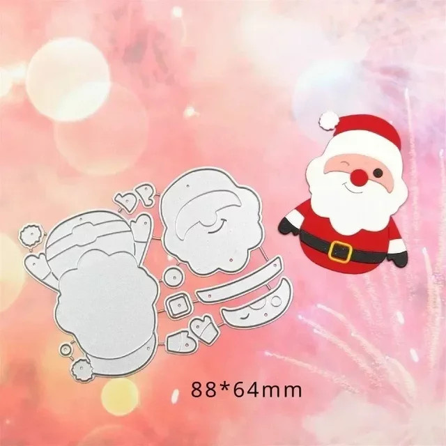 Silberne Weihnachtsmann Metall-Stanzform für Scrapbooking und Kartenherstellung - Bild 1