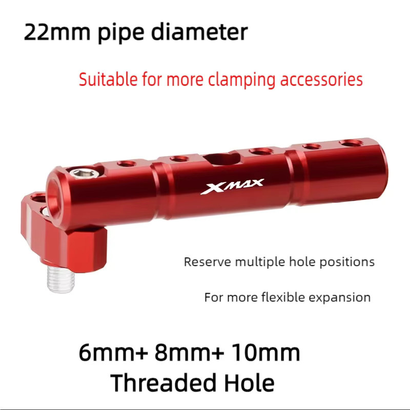 Chekis Multifunktionale Erweiterungs-Querstange als Navigationshalterung und Fahrrekorder-Halterung für Yamaha Xmax 125/250/300/400 in Silber - Bild 5